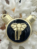 Image of Elephant Black Enamel Pendants, Enamel and Zinc Alloy, Elephant Pendants 4 Finishes: Matte Gold, Matte Silver, Gold, and Silver. Fast Ship.