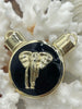 Image of Elephant Black Enamel Pendants, Enamel and Zinc Alloy, Elephant Pendants 4 Finishes: Matte Gold, Matte Silver, Gold, and Silver. Fast Ship.