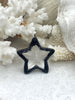 Image of Crystal Gunmetal Soldered Star Shaped Pendants, Clear Crystal Star Pendants, 45mm Star Pendants with Gunmetal Soldering. Fast Shipping