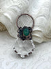 Image of Crystal Bronze Soldered Pendants with Green Stone. Bronze Soldered Charm, Clear Crystal and Green Stone Pendants. Fast Shipping