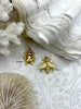 Image of Gold Plated Brass Bug Charms, Gold Plated, 2 Styles, Beetle or Bee, Bug Jewelry Pendants, Gold bee, Gold Beetle, Fast Ship