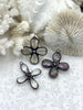 Image of Faceted Soldered Crystal Flower Pendants. 3 styles, Clear and Iridescent Crystal, Copper and Gunmetal Soldering, Wrapped Crystal Fast Ship