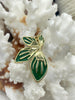 Image of Brass Gold and Enamel Leaf Pendants, Colorful Leaf Pendant Charm, 3 Colors, Orange, Pink,, and Green, 34mm x 23mm Pendant, Fast Shipping