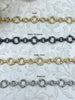 Image of Brass Mixed Link Cable Chain Round sold by the foot. 5 Finishes, Lg Link 9mm, Sm Link 7.5mm x 2mm, Electroplated brass, 5 finishes Fast ship