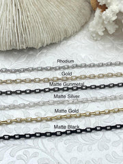 Box Chain Brass High Quality 6 finishes, Rectangle Chain Sold by the foot Electroplated Fast Ship