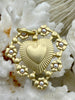 Image of Heart Pendant High Quality Zinc Alloy with Faux Pearls, 38mm, Zinc Alloy Heart Charm, Heart Pendant with Faux Pearls, 5 Finishes, Fast Ship.