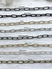 Image of Large Paperclip Chain, Brass, Long Skinny Oval Rectangle Paperclip Chain 17x7x1.5mm Sold by the foot Electroplated Unsoldered FAST SHIP