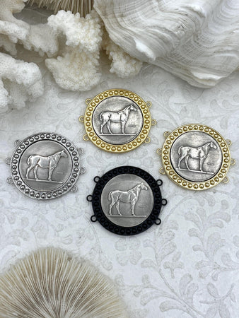 Horse Coin Pendant, Silver Coin Pendant, Equestrian Pendant, Equestrian Coin, Coin Bezel, Art Deco Coin, Replica Coin, Horse Coin Fast Ship