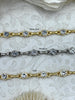 Image of Mixed Link Cable Chain with Clear Crystals, sold by the foot. 3 Finishes, Gold, Rhodium, or Matte Gold finishes Clear Crystals, Fast ship