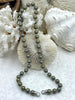 Image of Hand Knotted Necklace 16.5" Long, Round Glass Pearl Beads with Finished Ends Gold, Rhodium, or Matte Gold End Caps, Fast Ship