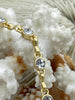 Image of Mixed Link Cable Chain with Clear Crystals, sold by the foot. 3 Finishes, Gold, Rhodium, or Matte Gold finishes Clear Crystals, Fast ship