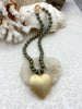 Image of Hand Knotted Necklace 16.5" Long, Round Glass Pearl Beads with Finished Ends Gold, Rhodium, or Matte Gold End Caps, Fast Ship