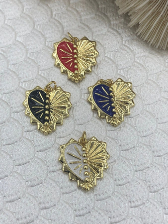 Noverlife 96PCS Valentine's Day Enamel Heart Charms for Jewelry Making,  Gold Plated Enamel Jewelry Making Charms, Bracelet Charms Enamel Pendants