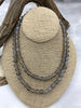 Image of GRAY AGATE Hand Knotted Gemstone Necklace, 36" Agate, 8mm Polished finish with Gray thread. Fast ship