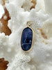 Image of Gold Soldered Stone Pendant, Natural Stone, White or Blue Stone. 4 Styles. Stone Pendant Fast Ship