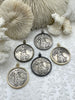 Image of Reproduction French Commemorative Medal Coin Pendant 38mm, Coin Bezel, French coin, Art Deco Coin, Silver coin, 5 bezel colors. Fast Ship