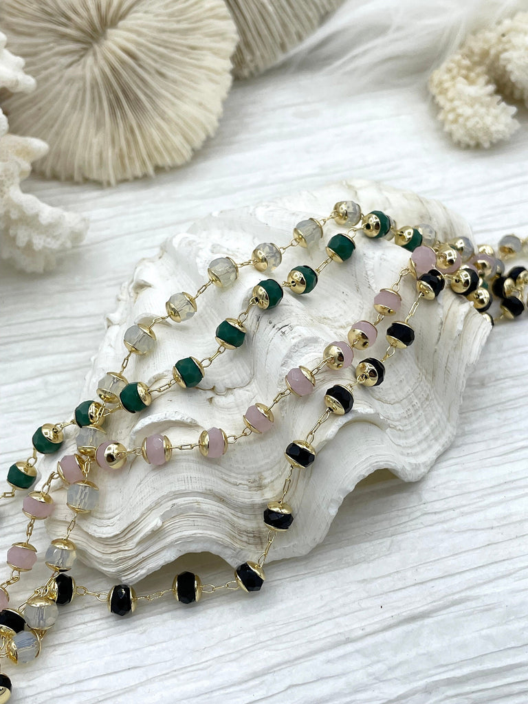 Pearl Beads with Gold Wire Garland - 6 Foot Strand