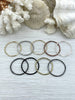 Image of Large Hoop Ring Circle Pendant or Earrings, Artisan Ring, Closed Ring Connector Round Hoop Circle, 43mm x 1.5mm Thick 8 colors Fast Ship