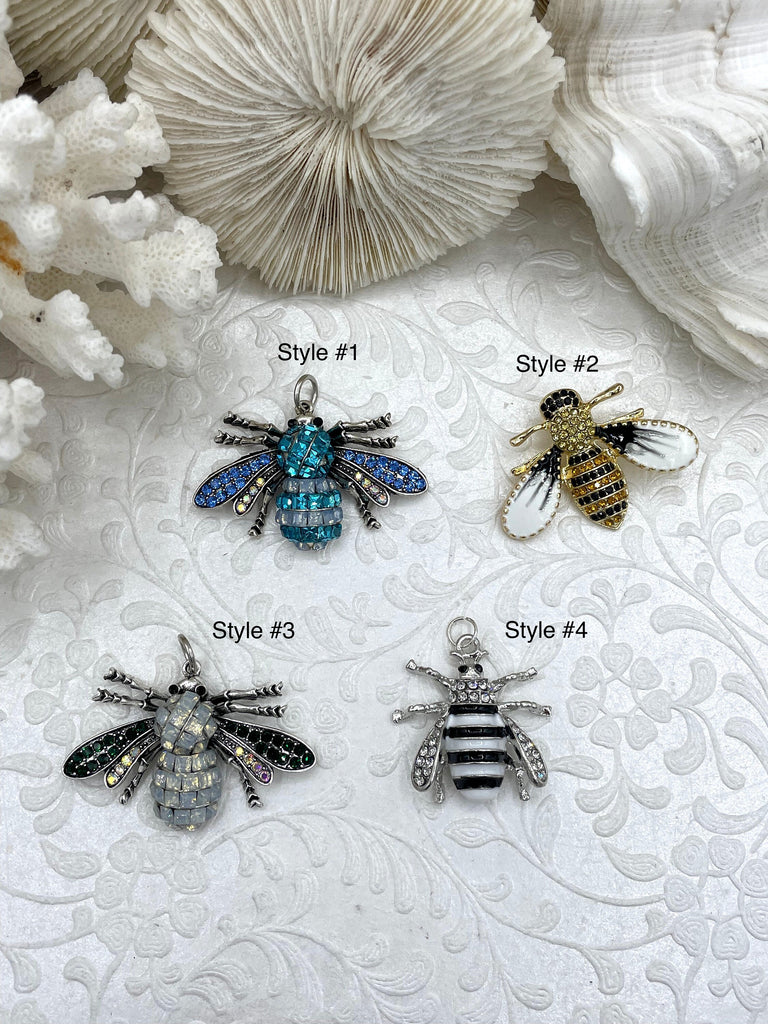 Antique Silver Bee Charms / Pendants (pack of 12)