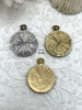 Image of French Coin Pendant 30mm, Quilted Crown Lion Coin, Crown Medallion, Vintage Coin, Lion Coin, 3 Finishes,Coin Pendant, French Coin, Fast Ship